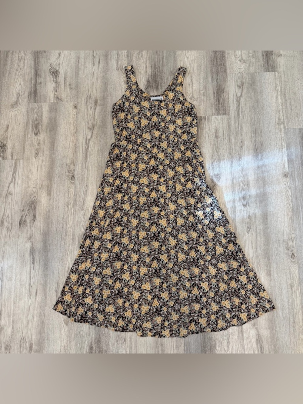 Vintage Contempo Casuals Floral Midi Dress 90s Cottagecore